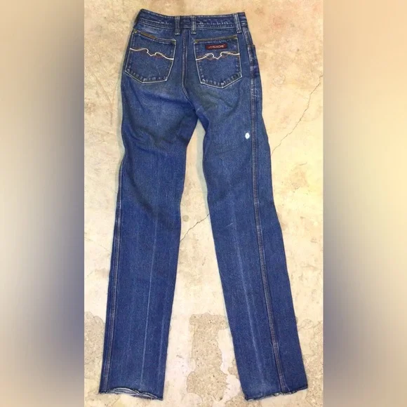 Vintage Jordache Jeans Unhemmed Long 24x33 Straight Horsehead Made USA 80s - Picture 6 of 13